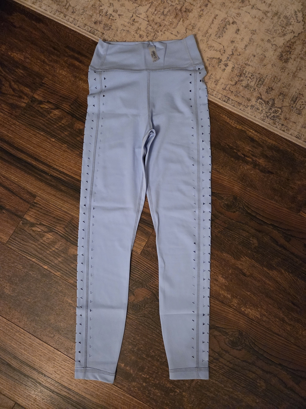GIGI C Light Blue High-Waist Jeggings with Side Perforation